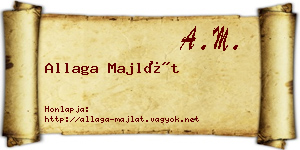 Allaga Majlát névjegykártya